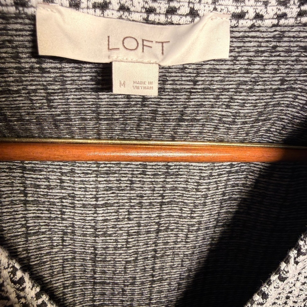 LOFT Sleeveless Black and White Checkered Midi Dress - Picture 3 of 3